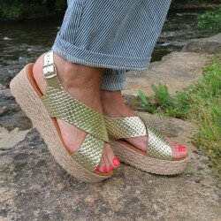 SANDALE COMPENSEE EVA FRUTOS JAYA OR - EVA FRUTOS - AKINO SHOES