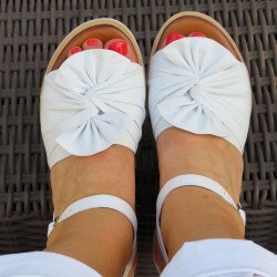 SANDALE COMPENSEE COCO&ABRICOT MIMBASTE BLANC - COCO&ABRICOT - AKINO SHOES